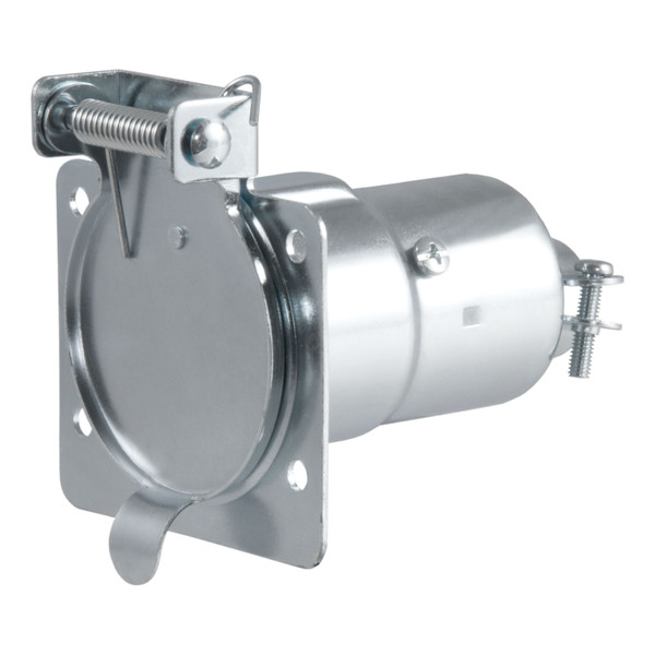 CURT 7-Way RV Blade Connector Socket (Vehicle Side, Diecast Metal) Trailer Connector Kit - CURT