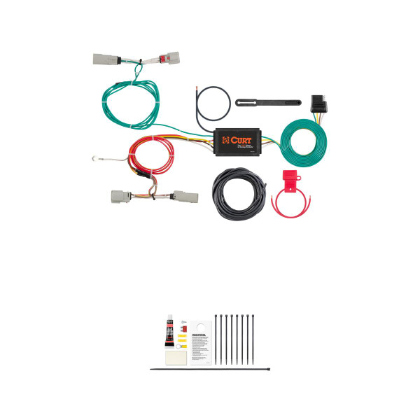 CURT Custom Wiring Harness, 4-Way Flat Output, Select Lincoln MKX Trailer Connector Kit - CURT