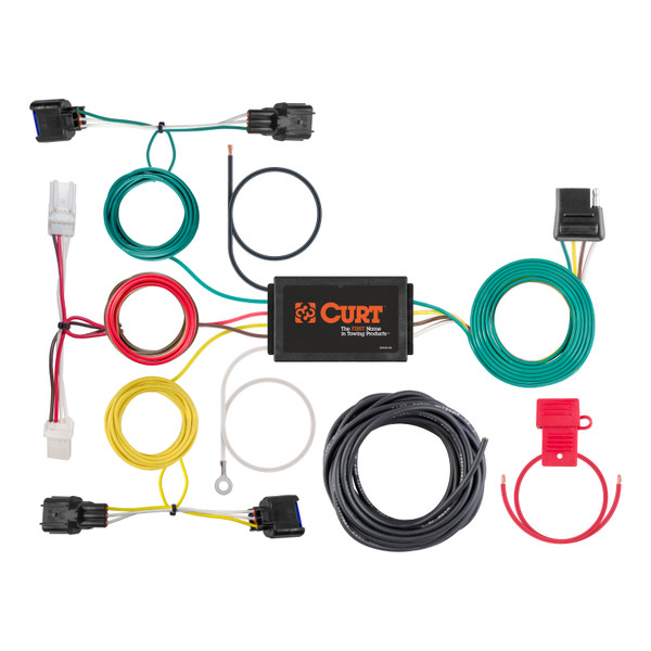 CURT Custom Wiring Harness, 4-Way Flat Output, Select Hyundai Kona Trailer Connector Kit - CURT