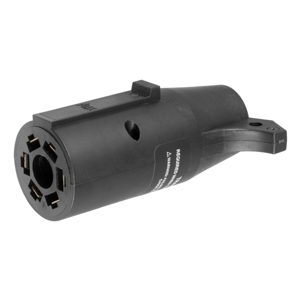 CURT LED Electrical Adapter (7-Way RV Blade Vehicle to 6-Way Round Trailer) Trailer Wiring Adapter Connector - CURT