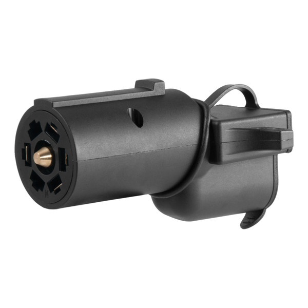 CURT Adapter with Backup Alarm (7-Way RV Blade Vehicle to 4-Way Flat Trailer) Trailer Wiring Adapter Connector - CURT