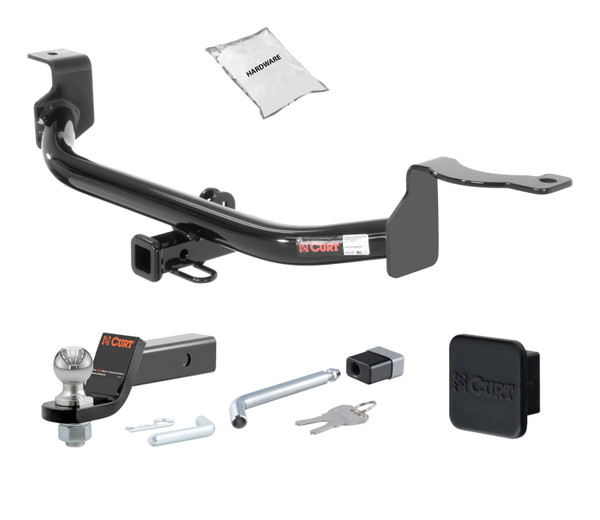 11 - 16 HONDA CR-Z -- 1.25in. CURT Trailer Hitch + Ball Mount + Cover + Lock Kit by CURT HWA1359 - CURT