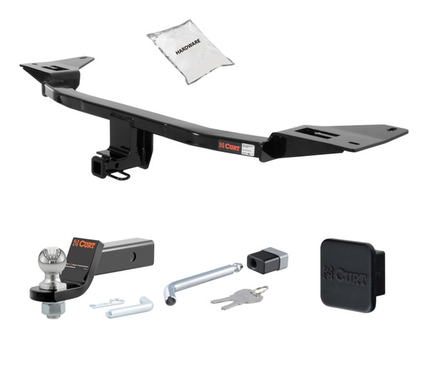 10 - 19 Ford Taurus Sedan 1.25in. CURT Trailer Hitch + Ball Mount + Cover + Lock Kit by CURT HWA981 - CURT