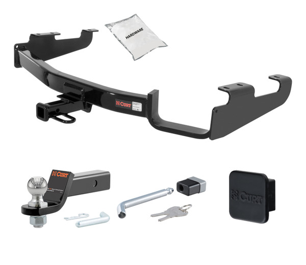 96 - 00 Plymouth Grand Voyager Excluding Stow 'n Go 1.25in. CURT Trailer Hitch + Ball Mount + Cover + Lock Kit by CURT HWA2111 - CURT