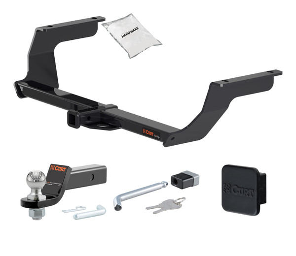17 - 24 Subaru Impreza Hatchback, single exhaust 1.25in. CURT Trailer Hitch + Ball Mount + Cover + Lock Kit by CURT HWA2276 - CURT