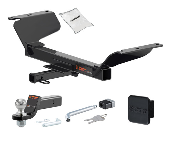 18 - 24 GMC Terrain Excluding diesel 1.25in. CURT Trailer Hitch + Ball Mount + Cover + Lock Kit by CURT HWA1302 - CURT