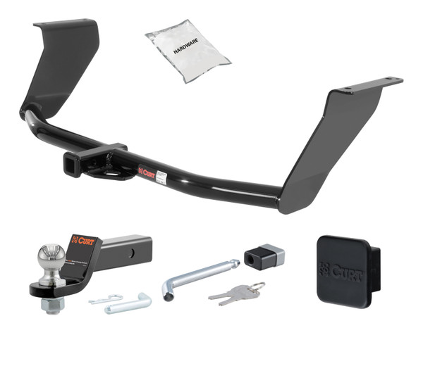 09 - 16 Hyundai Genesis Excluding 5.0 1.25in. CURT Trailer Hitch + Ball Mount + Cover + Lock Kit by CURT HWA1418 - CURT