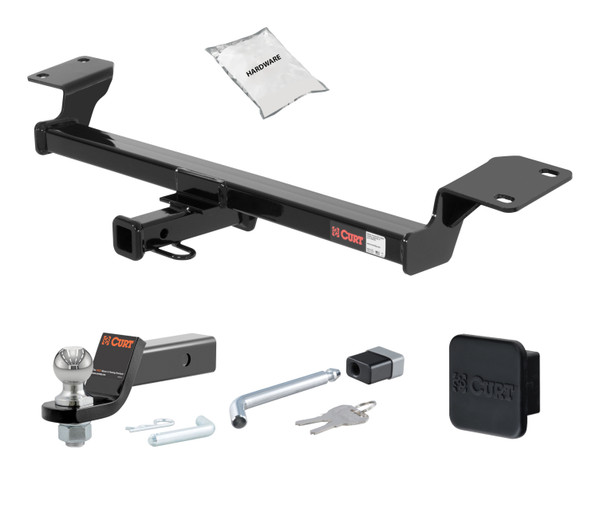 09 - 10 Pontiac Vibe Excluding GT 1.25in. CURT Trailer Hitch + Ball Mount + Cover + Lock Kit by CURT HWA2142 - CURT