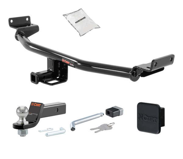 16 - 21 Hyundai Tucson Excluding Night 1.25in. CURT Trailer Hitch + Ball Mount + Cover + Lock Kit by CURT HWA1456 - CURT