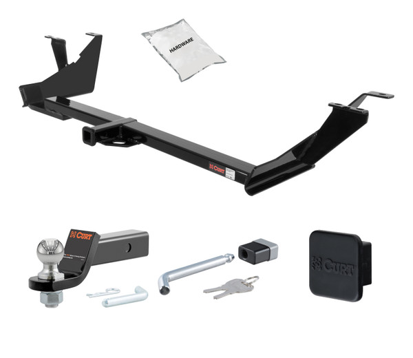 04 - 07 Dodge Caravan With Stow'n Go 1.25in. CURT Trailer Hitch + Ball Mount + Cover + Lock Kit by CURT HWA667 - CURT
