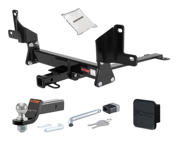 07 - 08 BMW 335xi Sedan, dual mufflers, gas models 1.25in. CURT Trailer Hitch + Ball Mount + Cover + Lock Kit by CURT HWA118 - CURT