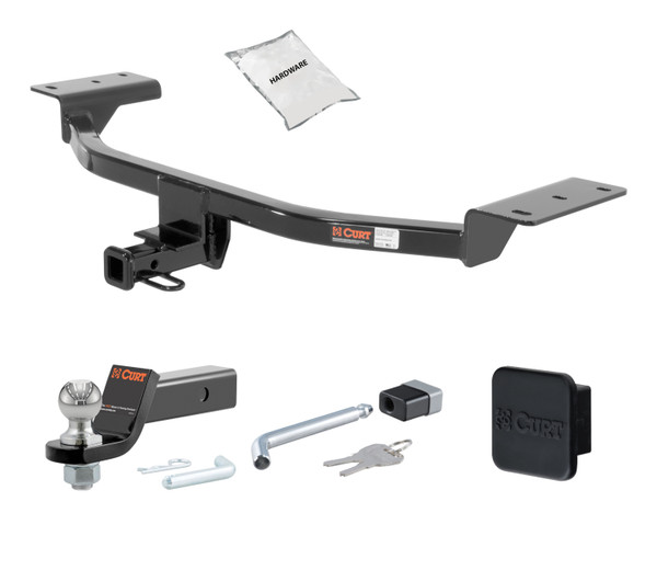 12 - 18 Ford Focus Sedan 1.25in. CURT Trailer Hitch + Ball Mount + Cover + Lock Kit by CURT HWA940 - CURT