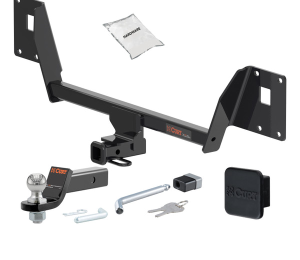 15 - 19 Volkswagen Golf R -- 1.25in. CURT Trailer Hitch + Ball Mount + Cover + Lock Kit by CURT HWA2486 - CURT