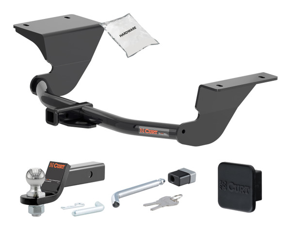 19 - 24 Volkswagen Jetta Sedan, excluding GLI 1.25in. CURT Trailer Hitch + Ball Mount + Cover + Lock Kit by CURT HWA2496 - CURT