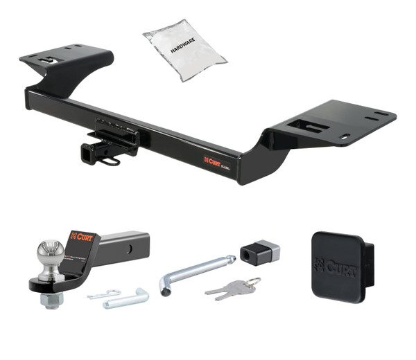 09 - 16 Lincoln MKS -- 1.25in. CURT Trailer Hitch + Ball Mount + Cover + Lock Kit by CURT HWA1738 - CURT