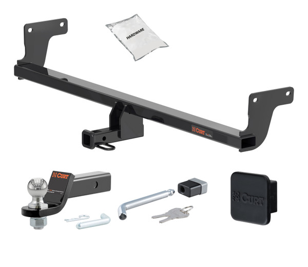 20 - 24 KIA Soul Excluding center exhaust 1.25in. CURT Trailer Hitch + Ball Mount + Cover + Lock Kit by CURT HWA1630 - CURT