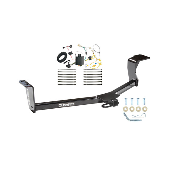 2016-2019 Toyota Prius Except w/Plug-In Model Draw-tite Class 1 Trailer Hitch, 1-1/4 Inch Square Receiver Bundle w/ Plug-n-Play T-One Wiring Harness 24847 - Draw-tite