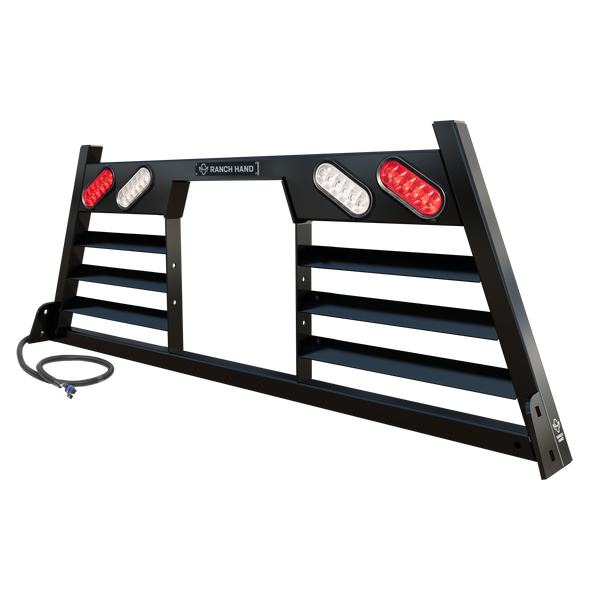 Ranch Hand HRLWL200 Legend Black Steel Louvered Truck Headache Rack with LED Lights