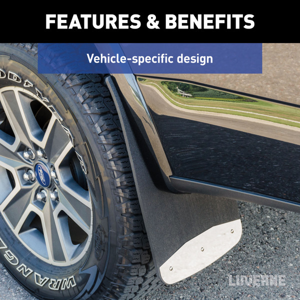 LUVERNE Front 12" x 20" Rubber Mud Guards, Select Chevrolet Silverado 1500 (2 Flaps) 251441