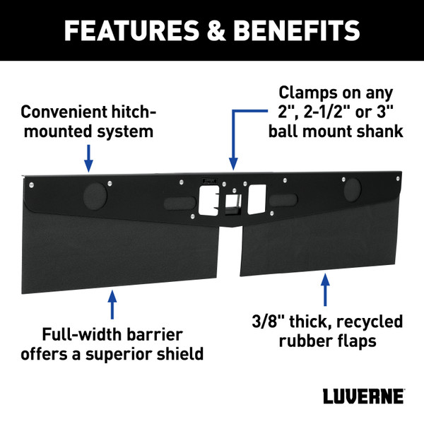 LUVERNE 15" Long Hitch-Mounted Textured Rubber Tow Guard (Fits 2", 2-1/2" or 3" Shank) 255200