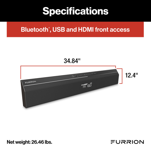 Furrion 2-Zone Soundbar Speaker with FM, Bluetooth, HDMI, and USB #FSB2N25MC-BL