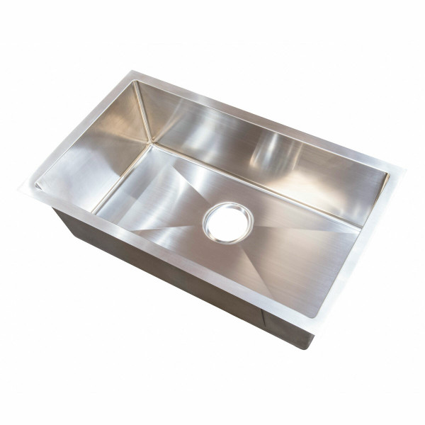 Single Square Sink; 25" x 15" x 7" (Stainless Steel) - Lippert