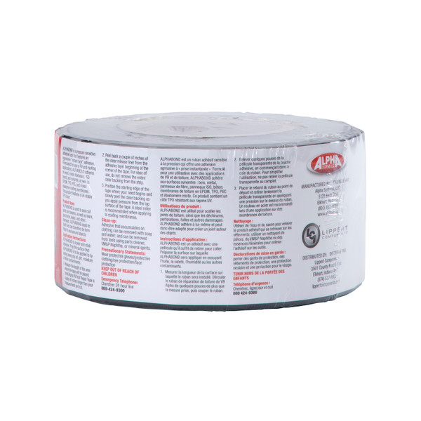 Alpha Systems ALPHABOND TPO Tape 3" x 50', Black