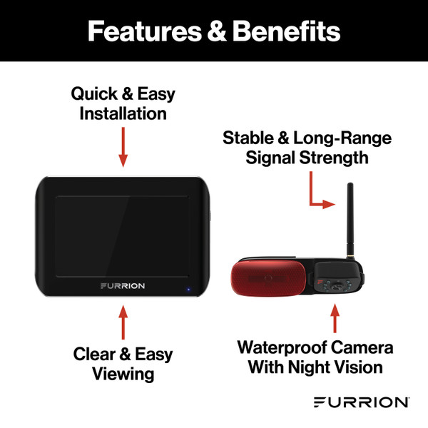 Furrion Vision S RV Backup Camera System with 7" Monitor - Rear Camera, LED Marker Light #FOS07TASM