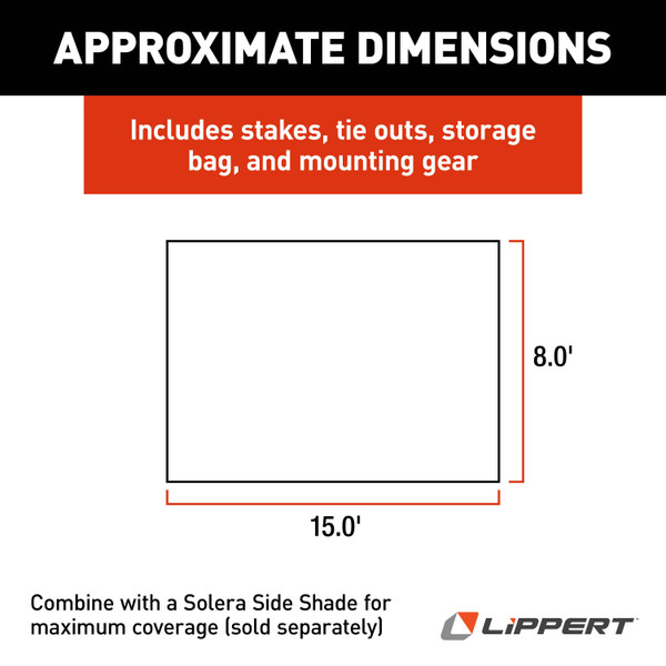 Solera Super Shade RV Awning Front Panel - 8' x 15' #3797820815