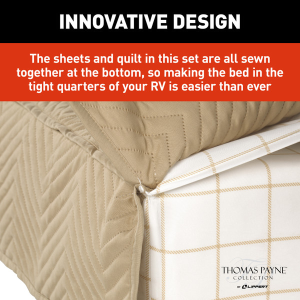 Thomas Payne Easy Zzzs RV Bedding Set - King, Tan #2022107832