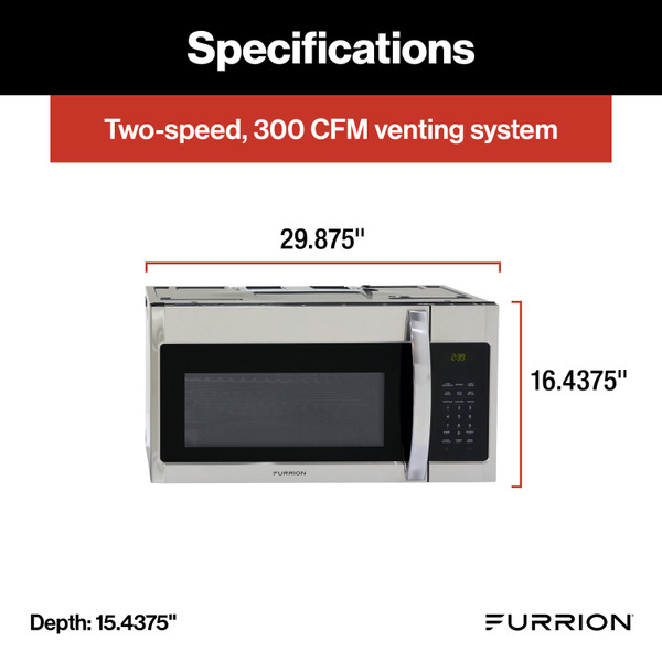 Furrion Over-The-Range Convection RV Microwave Oven - 1.5 cu. ft., Stainless Steel #FMCM15A-SS