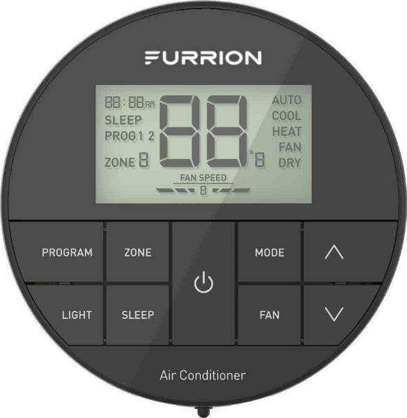 Furrion Chill Multi-Zone Wall Thermostat - Black, 3 Fan Speeds #FACW12ESZA-BL - Furrion