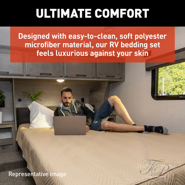 Thomas Payne Easy Zzzs RV Bedding Set - Narrow King, Tan #2022107831