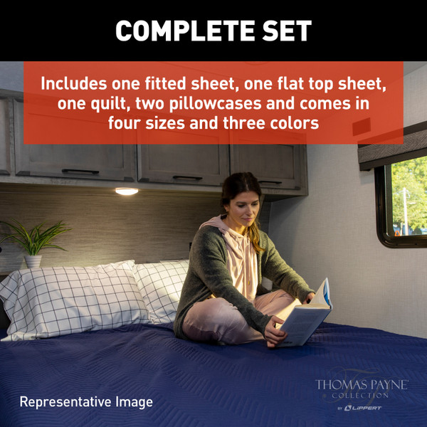 Thomas Payne Easy Zzzs RV Bedding Set - Queen, Navy #2022107825