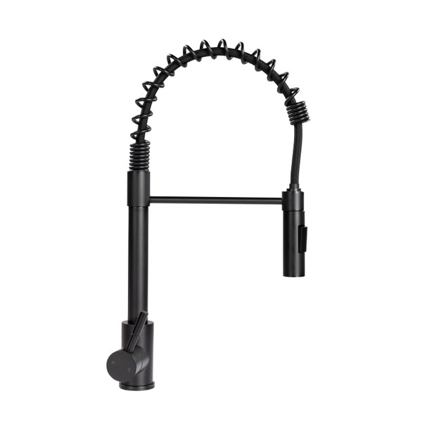 Lippert Flow Max Coiled Kitchen Faucet - Black Matte #2021090598 - Lippert