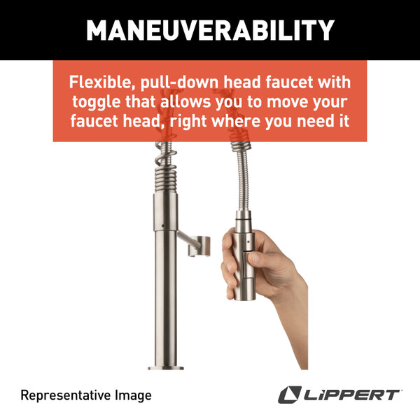 Lippert Flow Max Coiled Kitchen Faucet - Black Matte #2021090598