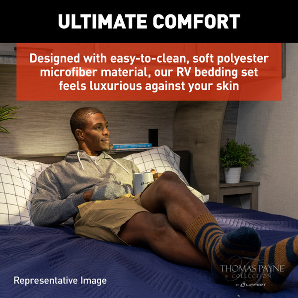 Thomas Payne Easy Zzzs RV Bedding Set - Short Queen, Navy #2022107824