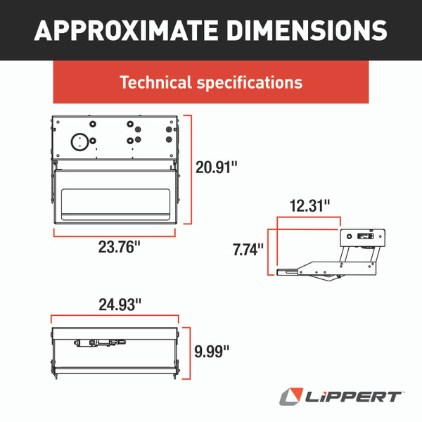 LIPPERT 36 Series Step Assembly with Logic Control Unit and Power Switch Kit