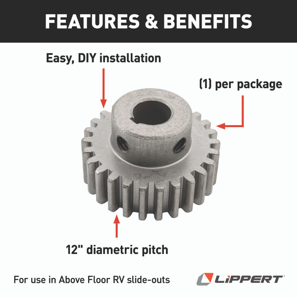 Lippert RV Slide-Out 26-Tooth Crown Gear - 12 DP/14.5 PA #116658