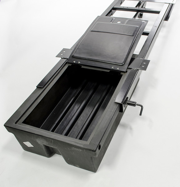 Lippert RV Underchassis Standard Double Bin Storage System with Spare Tire Carrier - 99.5" x 21.5" #125460