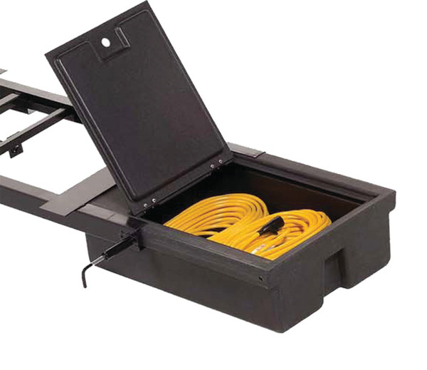 Lippert RV Underchassis Standard Double Bin Storage System with Spare Tire Carrier - 99.5" x 21.5" #125460