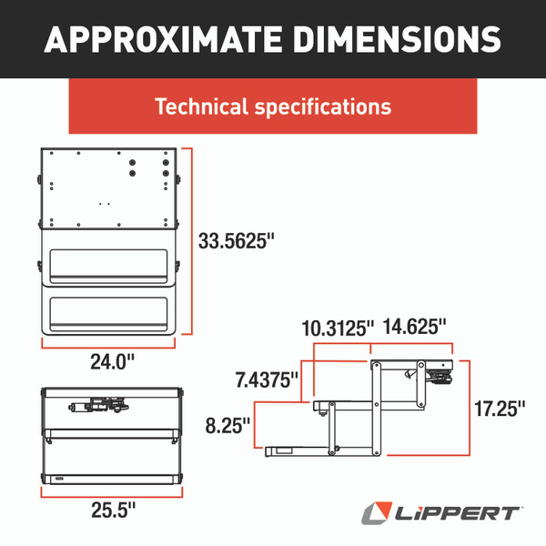 LIPPERT 40 Series Step Assembly with Logic Control Unit and Power Switch Kit