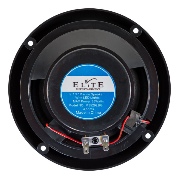 LIPPERT 5 1/4" MARINE SPEAKER BLACK NEW GRILL STYLE W LED LIGHTS, M5529LBG
