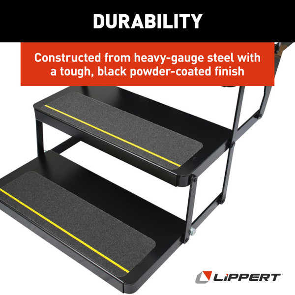 LIPPERT 25 Series (8" Rise) Step Assembly with Logic Control Unit and Power Switch Kit