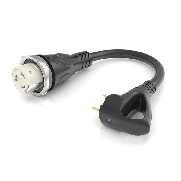 Furrion Pigtail Adapter - 50A Connector to 30A Plug, Black #FP5030R-SB - Furrion