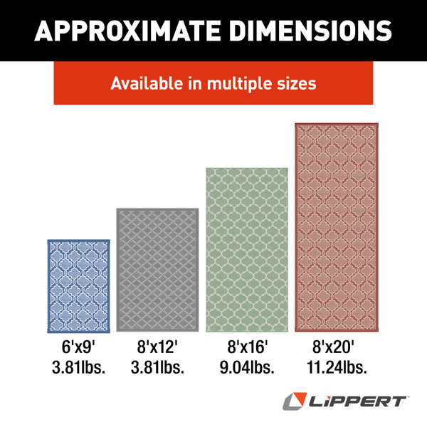 Lippert All Weather Patio Mat - 8' x 16' (Terracotta)