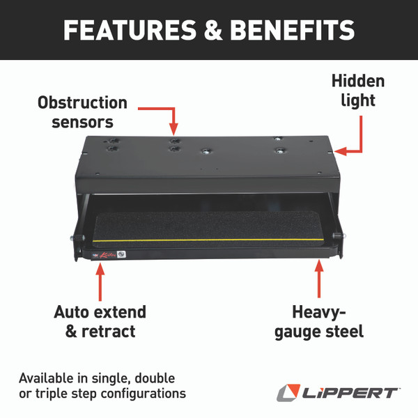 LIPPERT 26 Series Step Assembly with Standard Drive Operation and Power Switch Kit