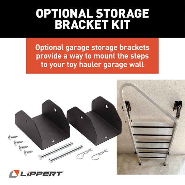 Lippert Victory Step Toy Hauler & RV Patio Steps with Entry Assist Handrail - Triple