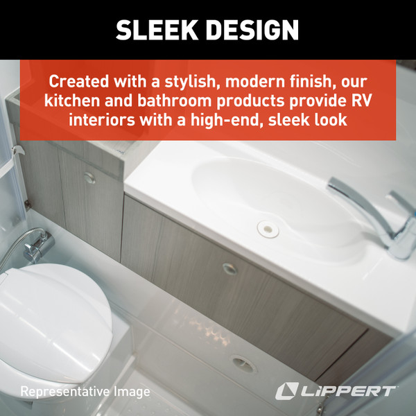 Lippert Bathtub with Center Drain - 24" x 36", Parchment #P2436CDSPK