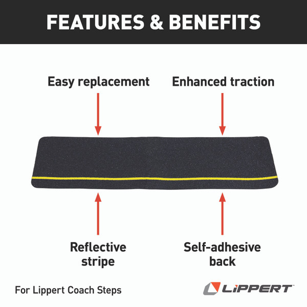 LIPPERT Kwikee Non-Skid Reflective Tape; 25 x 8